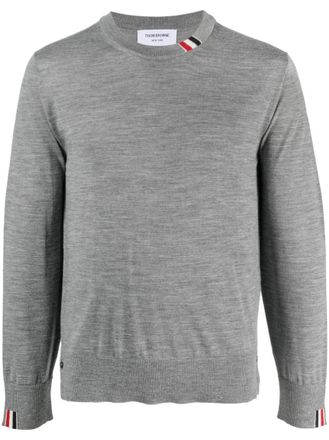 Thom Browne Grey Logo Patch Jumper