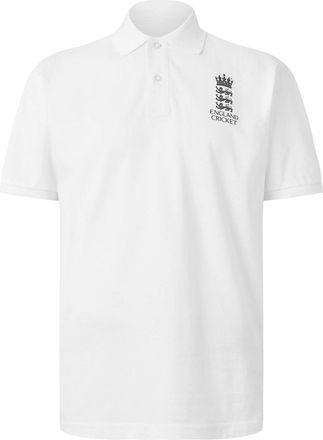 Castore Geribbeld poloshirt voor heren van het Engelse cricketteam (Wit)