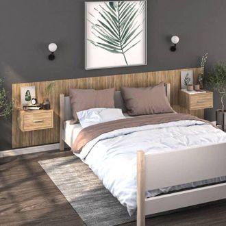 vidaXL Comodini a Muro 2 pz Rovere Sonoma - Vidaxl