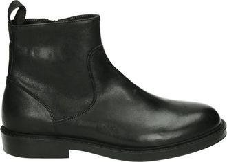Giorgio Zwarte leren herenlaarzen - Heren - Enkellaarsjes - Zwart - 47 EU - Leer - Schoenen
