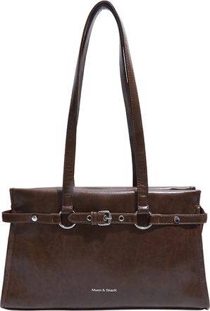 Generic Cymwer Women PU Retro Shoulder Bag Handbag for Daily Travel Work No Pendants (Brown) (Dark Brown)