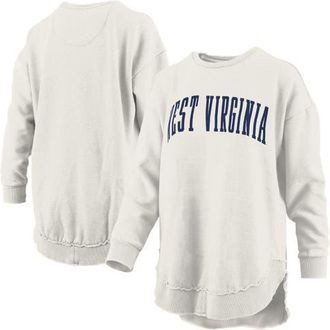 Pressbox Womens Pressbox Oatmeal West Virginia Mountaineers Melange Poncho Vintage Fleece Long Sleeve Pullover Sweatshirt at Nordstrom, Size Medium