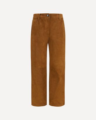 Magda Butrym Straight-leg corduroy-effect leather Pants Female 36