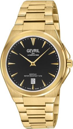 Gevril Group Montauk Quartz Black Dial Mens Watch 49902B