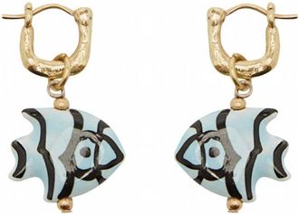 Alemais Womens Calypso Ceramic Fish Earring In Gold