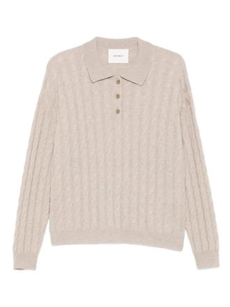 Lisa Yang cable-knit polo-neck jumper - Neutrals
