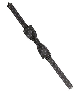 Dolce & Gabbana Geometric Silk Bow Tie - Gray