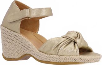 L'Amour Des Pieds Womens Oribel Leather Sandal In Gold Metal