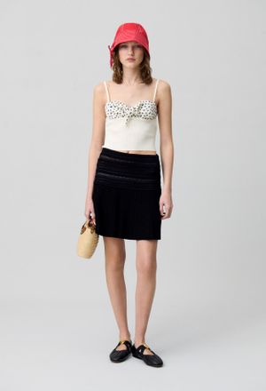 Claudie Pierlot Top maille fine d&eacute;collet&eacute;