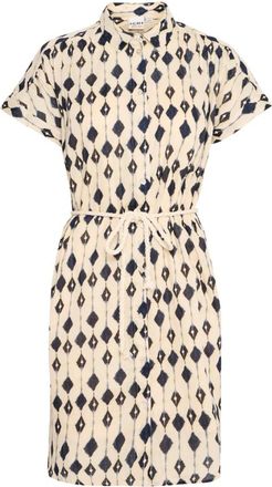 Ichi Total Eclipse Ikat Aop Overhemdjurk - Dames - Shirt Kleedjes - Veelkleurig - XS - Kleedjes