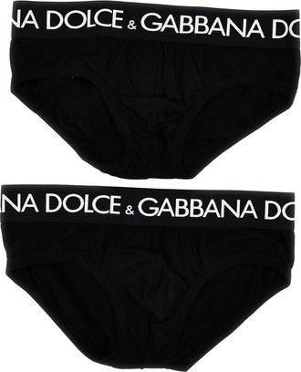 Dolce & Gabbana Black Stretch Cotton Brief Set