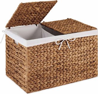 Best Choice Products Large Storage Basket w/ Separate Lid, Washable Sectioned Liner Bag