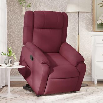 vidaXL Vidaxl - Sill&oacute;n Reclinable Elevable Tela Rojo Tinto