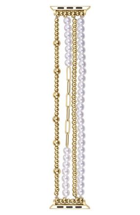 Posh Tech Penny Goldtone Beaded Apple Watch Watchband at Nordstrom