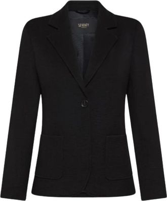 Seventy Stretch Knit Jacket - Dames - Blazers - Zwart - L - Leer - Jassen