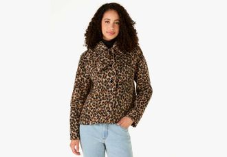 Kate Spade New York Spotted Leopard Dorothy Swing Peacoat