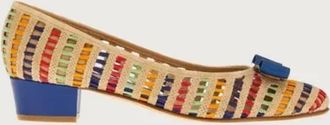 Ferragamo Vara Crochet-Knit Pumps, Size 7 C
