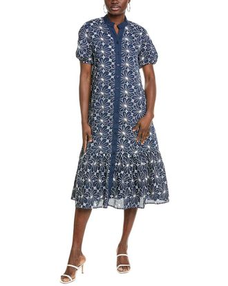 Gracia Button-Up Puff Midi Dress