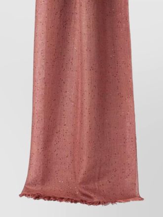 Brunello Cucinelli cashmere silk scarf sparkling finish fringes