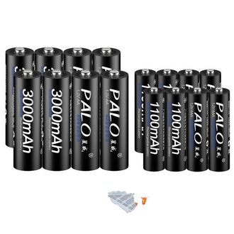 OEM Pilas Recargables, Capacidad De 3000 Mah, Cargador Incluido, 8 Pilas Aa/aa