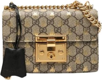 Gucci Pre-owned Vintage Schoudertas - Dames - Vintage Schoudertas - Beige - ONE Size - Leer - Vintage