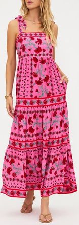 Beach Riot Charlotte Floral Cover-Up Sundress in Redwood Floral at Nordstrom, Size X-Small