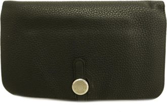 Herm&egrave;s Black Togo Leather Long Wallet (Bi-Fold) (Pre-Owned)