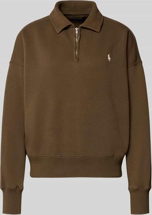 Polo Ralph Lauren Sweatshirt mit Label-Stitching in Dunkelbraun, Größe XXL
