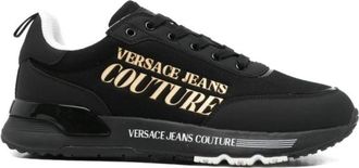Versace Jeans Couture Logo-Detail Sneakers met veters - Heren - Sneakers - Zwart - 44 EU - Schoenen