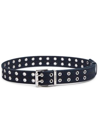 Ganni Eyelet-embellished Denim Belt - Navy - XS/S (UK6-8 /xs)