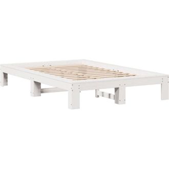 vidaXL Vidaxl - Estructura De Cama Sin Colch&oacute;n Madera De Pino Blanca 120x200 Cm
