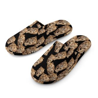 Generic Female Lion Mens Cozy Memory Foam Slippers Warm Cotton House Shoes Comfy Slipper for Indoor Outdoor