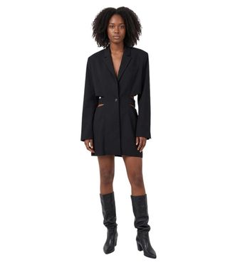 Jacquemus Black Notched Lapel Mini Dress