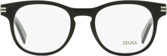 Ermenegildo Zegna EZ5268 Keyhole Oval Eyeglasses - Black