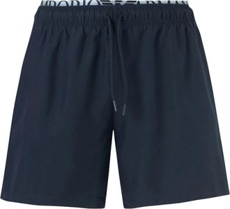 Emporio Armani Zwemshorts met logoband en trekkoord - Heren - Strandmode - Blauw - XS - Polyester - Badmode