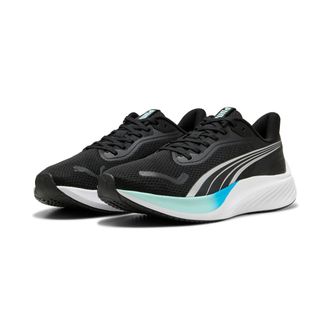Puma Laufschuh PUMA POUNCE LITE, Damen, Gr. 42,5, schwarz (puma schwarz, mint melt, speed blau), Textil, Schuhe Laufschuh
