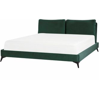 Beliani Beliani - Letto imbottito moderno in velluto verde 180 x 200 cm Melle