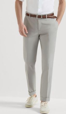 Brunello Cucinelli Comfort gabardine trousers in Khaki at Nordstrom, Size 62 It