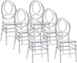 Vente-Unique Conjunto de 6 sillas de policarbonato completo - Cristal - AMALINE