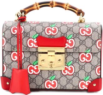 Gucci Padlock Bamboo Printed GG Coated Canvas Small shoulder bag - Bruin