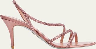 Rene Caovilla 80mm Cleo Crystal Satin Sandals