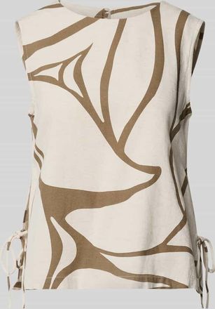 Vila Blusentop aus Viskose-Mix mit seitlicher Schn&uuml;rung in Beige, Gr&ouml;&szlig;e 38