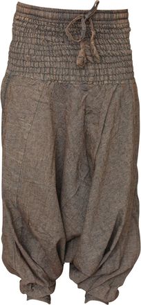 Shopoholic Fashion Unisex Loose Fit Baggy Trousers Stonewashed Plain Hippy Harem Pants (Grey)