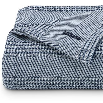 Nautica Chevron Navy Twin Blanket