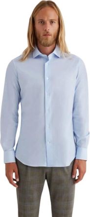 Traiano Rossini Slim Shirt - Heren - Zakelijke Overhemden - Blauw - L - Katoen - Overhemden