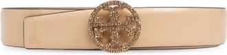 Tory Burch Riem met kristallen versiering - Dames - Riemen - Beige - L - Leer - Accessoires