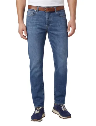 Barmas jeans blauw effen denim normale fit