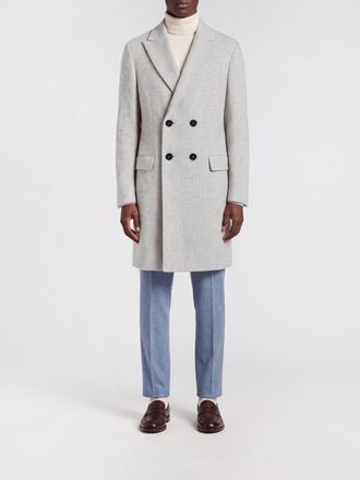 Ermenegildo Zegna Cappotto doppiopetto con motivo tartan in pura lana