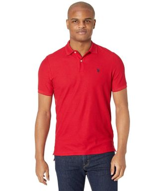 U.S.Polo Association U. S. Polo Assn. Ultimate Pique Polo Shirt Mens Red Short Sleeve Active JAX1825