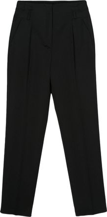 Max Mara Celtico pleat-detail trousers - women - Mohair/Virgin Wool - 40 - Black